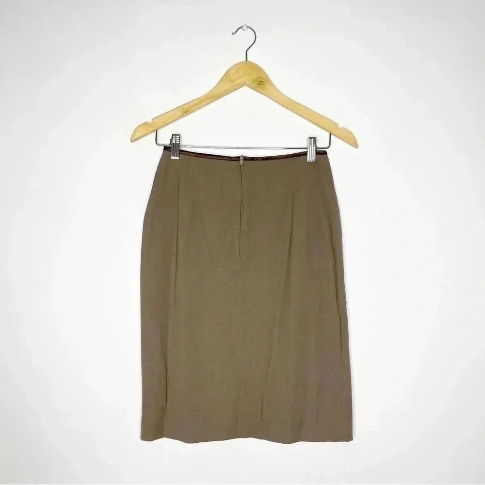 Jean Paul Gaultier Femme Brown Women’s Wool Pencil Skirt Size 6 designer - Picture 2 of 8